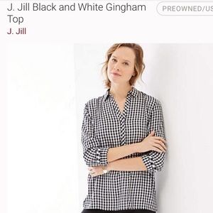 Gorgeous JJill Black Gingham Blouse
